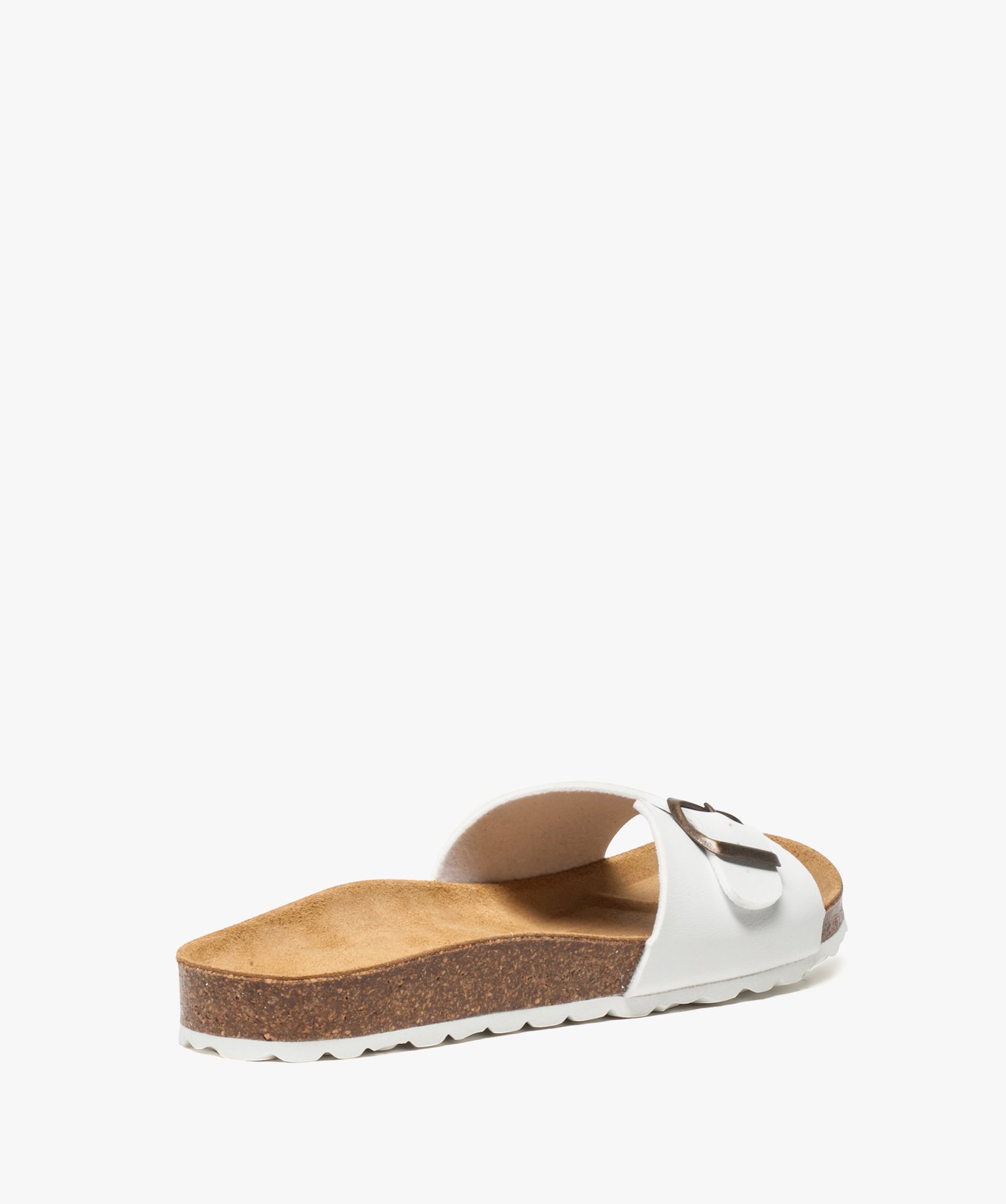 Sandales homme avec large bride à boucle blanc | GEMO