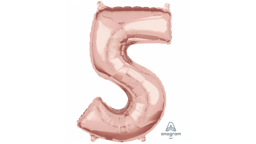 Amscan - Folienballon Zahl 5 rose-gold 26