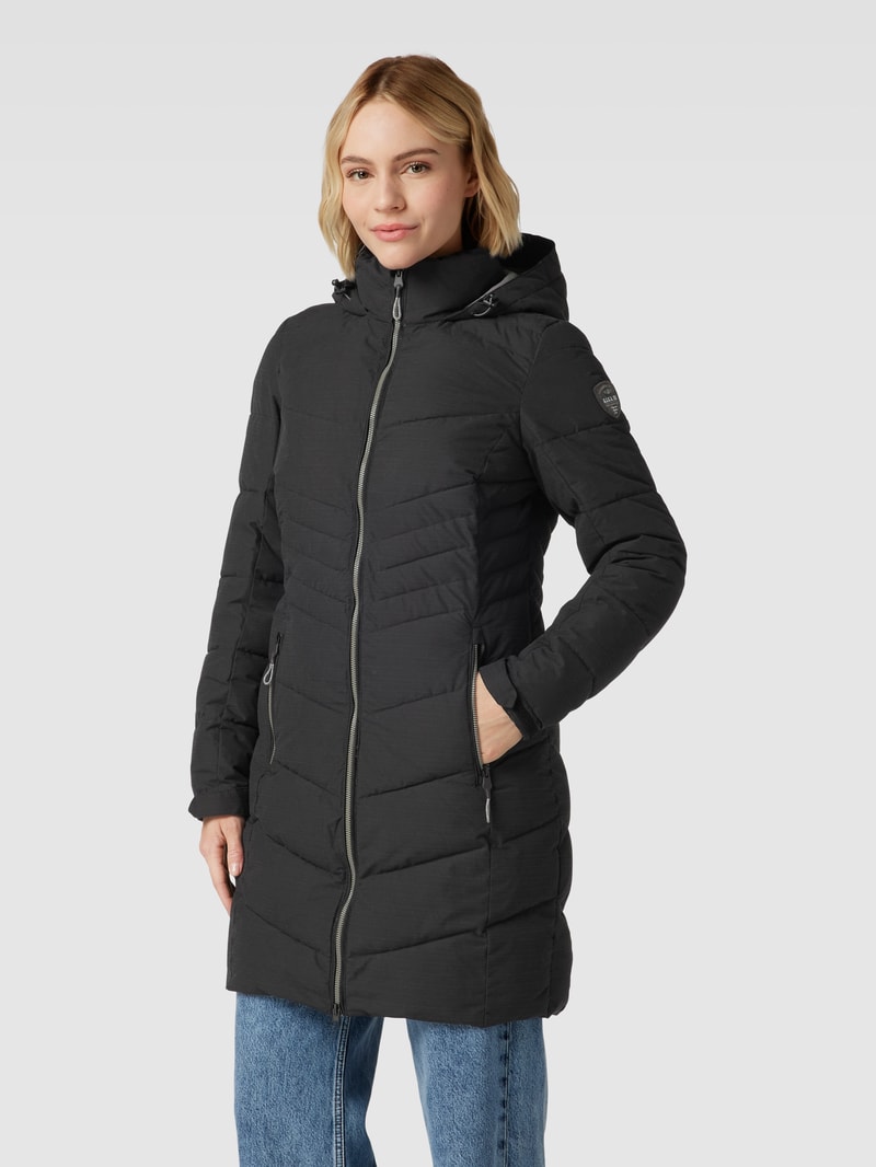 Steppjacke in Überlänge in schwarz