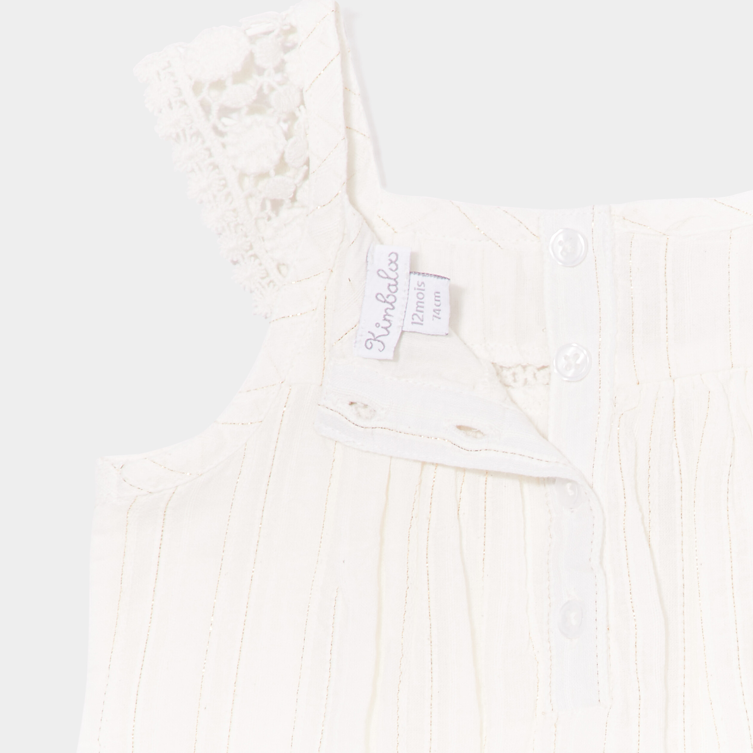Ensemble robe évasée bandeau et culotte ecru bébé fille | La Halle