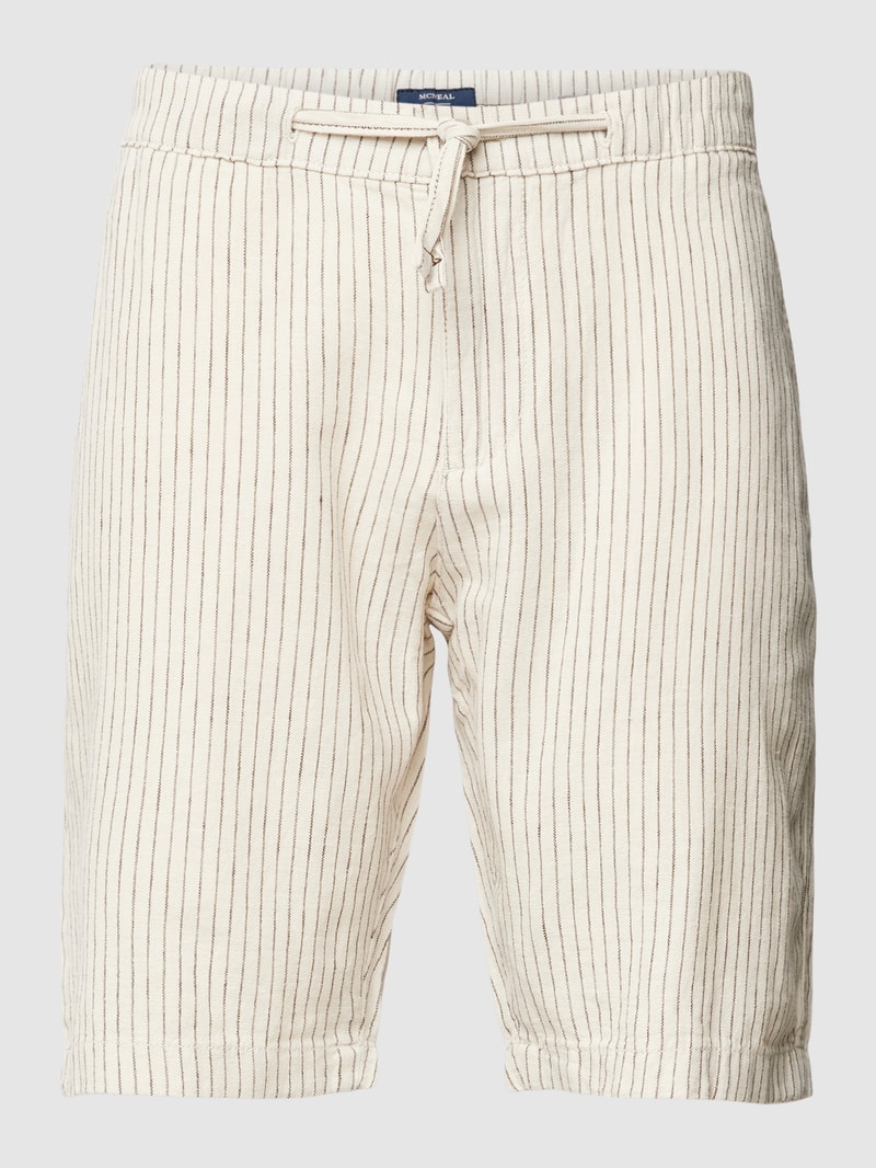Shorts mit Streifenmuster in offwhite meliert