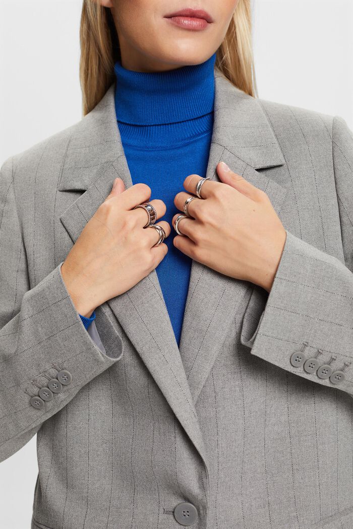 Nadelstreifen-Blazer aus Flanell im Oversize-Look