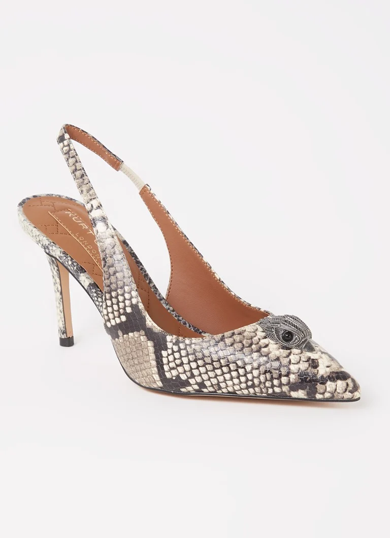 Kurt Geiger Belgravia nahkainen slingback-laukku käärmeennahkakuviolla