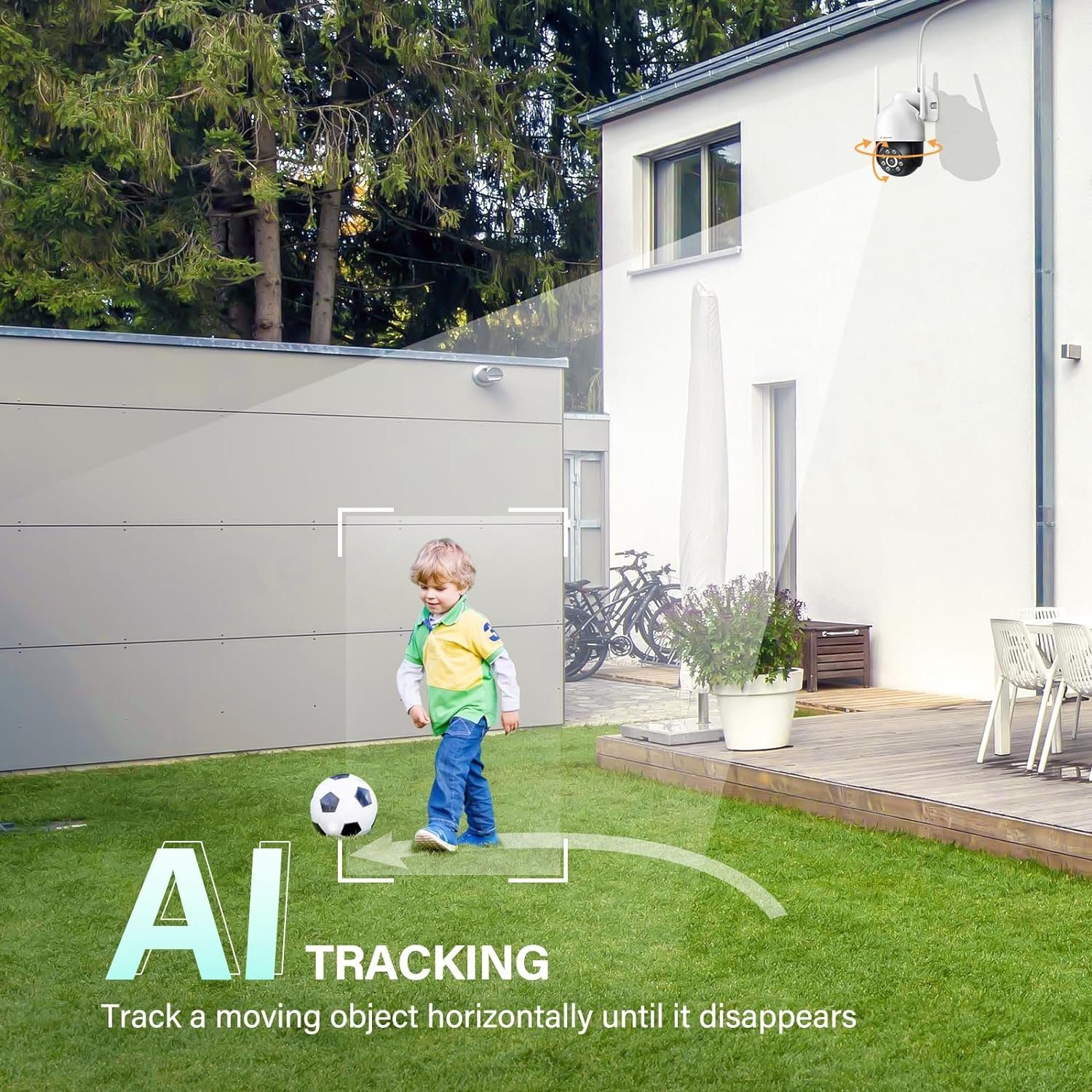 YI Überwachungskamera Aussen WLAN IP Kamera Outdoor PTZ Dome WiFi IP Überwachungskamera