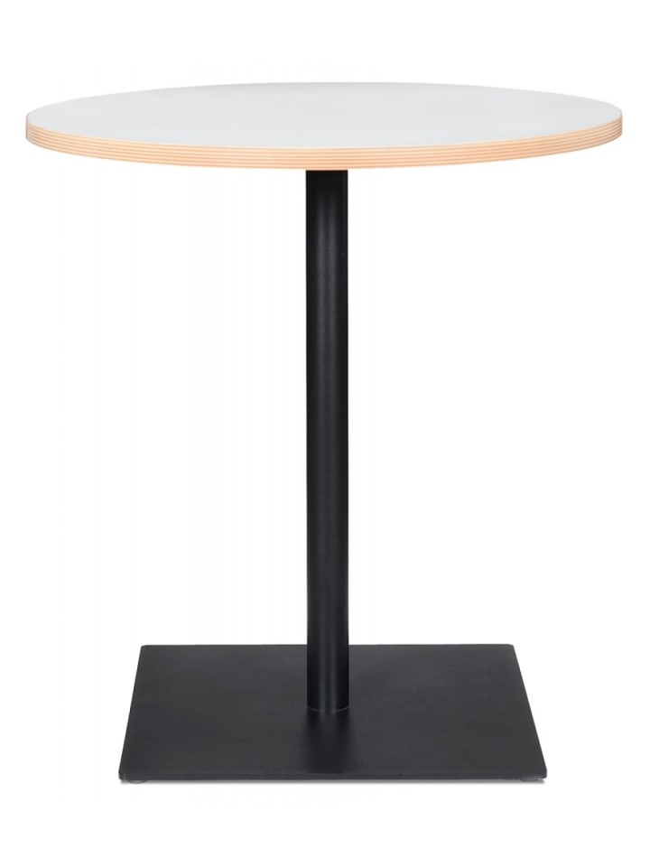 KADIMA DESIGN Runder Esstisch Melaminholz Metall | Modern Industrieller Stil in Weiß-Schwarz günstig kaufen onesize