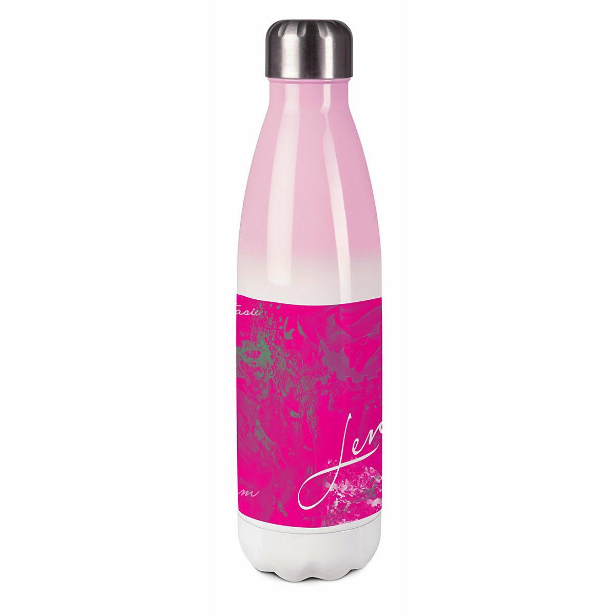 Edelstahl Kinder Thermoflasche / Trinkflasche bunt Traum Farbe pink Spülmaschinenfest, Auslaufsicher, Bruchfest, Doppelwandig, Für Heißgetränke geeignet, Mit Deckel, Isoliert