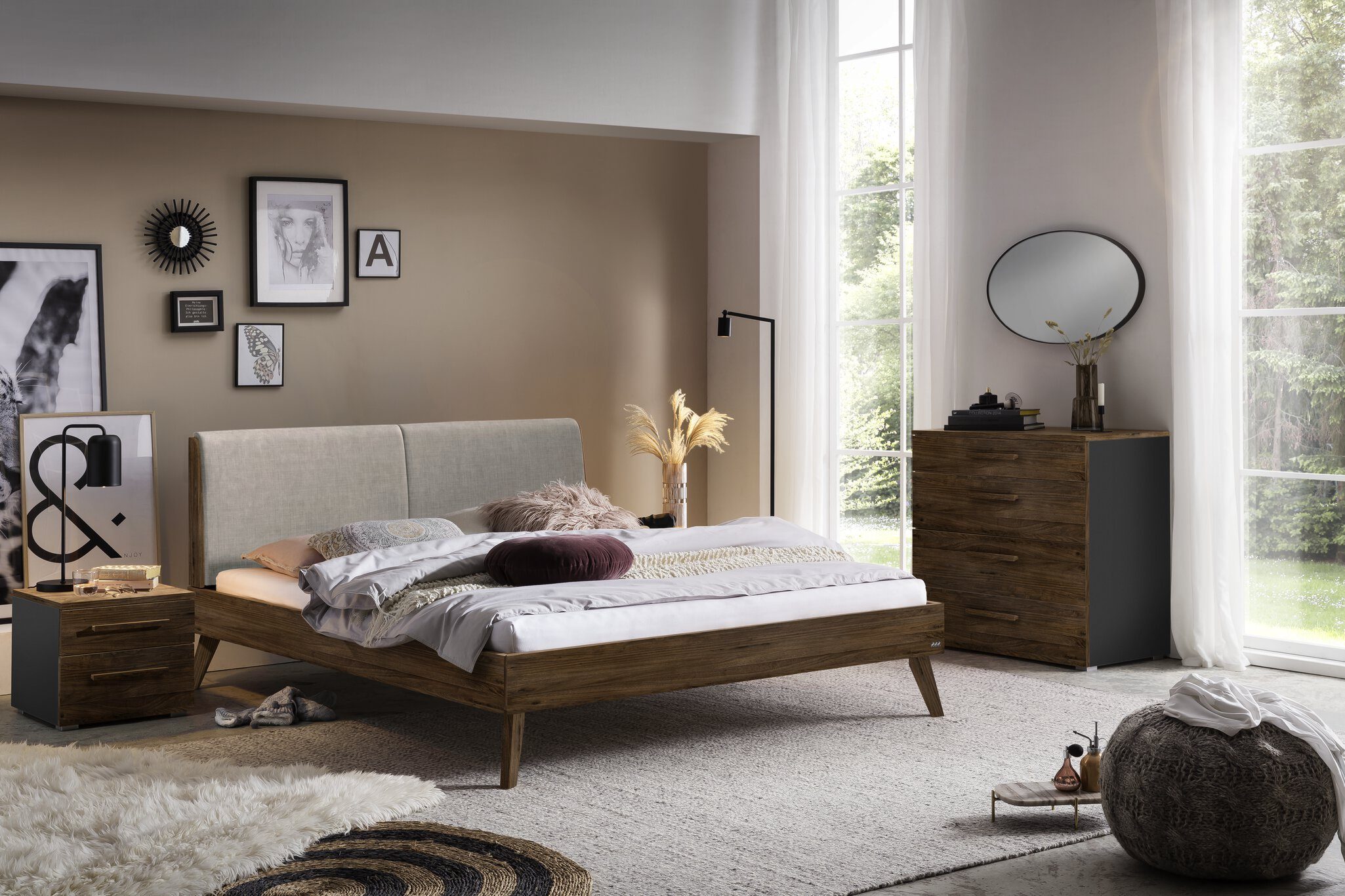 HASENA Highboard Hasena Accessoires Atrine Kommode Massivholz 90x50x86 (1)