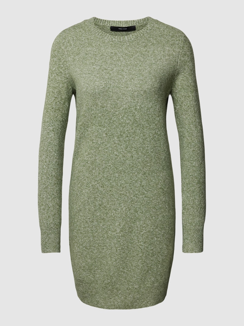 Strickkleid mit Rundhalsausschnitt Modell 'DOFFY' in khaki