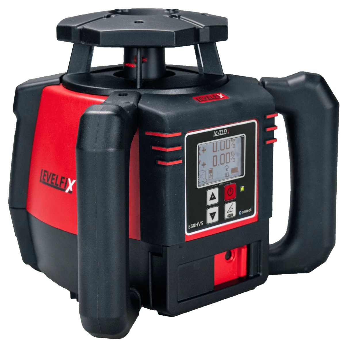 Nivel láser de construcción Levelfix 554801 860HVS rojo con doble nivel digital + trípode de 1,8 m + varilla de medición