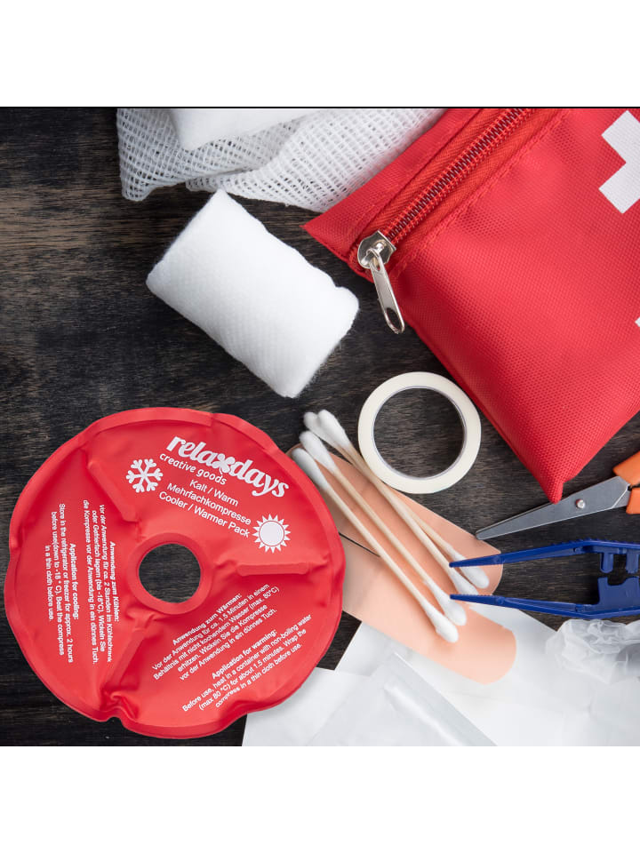 relaxdays 4 x Knie-Kühlpads in Rot günstig kaufen onesize