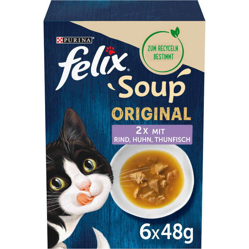 Felix Nassfutter Felix Soup Suppe 6x48g Rind, Huhn, Thunfisch