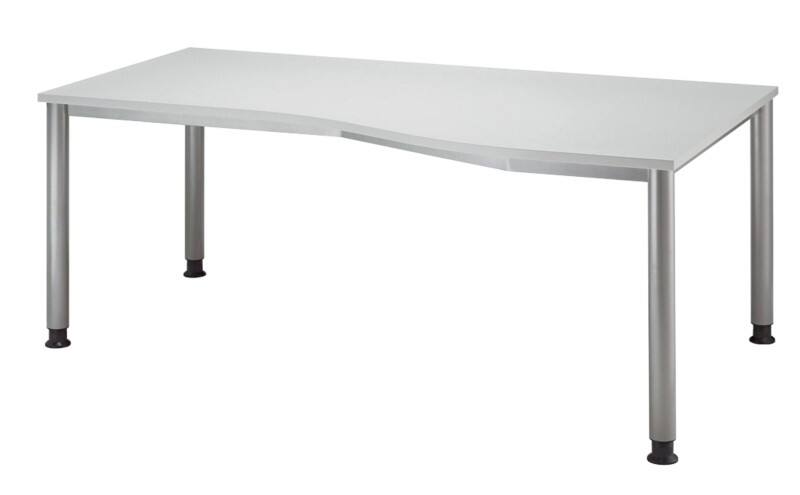 Hammerbacher Schreibtisch Matrix Lichtgrau 1.800 x 1.000 x 760 x 68 - 85 mm
