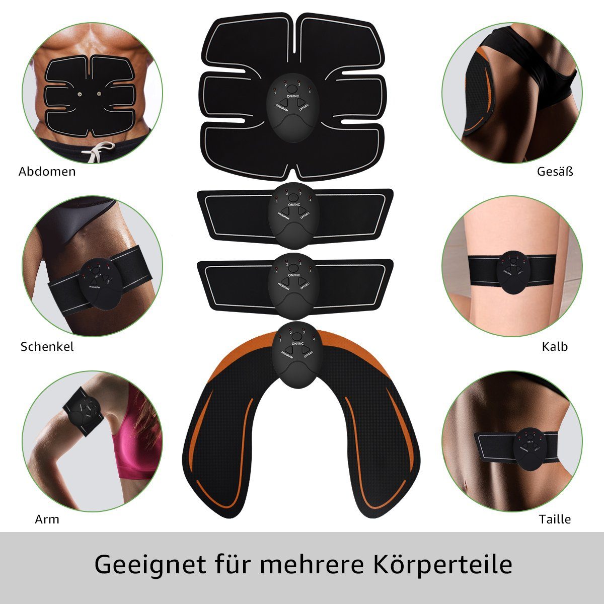 7Magic EMS-Gerät Bauchtrainer, (Arm- und Hüfttrainer), 4 in 1 Bauchmuskelmaschinen für Männer und Frauen