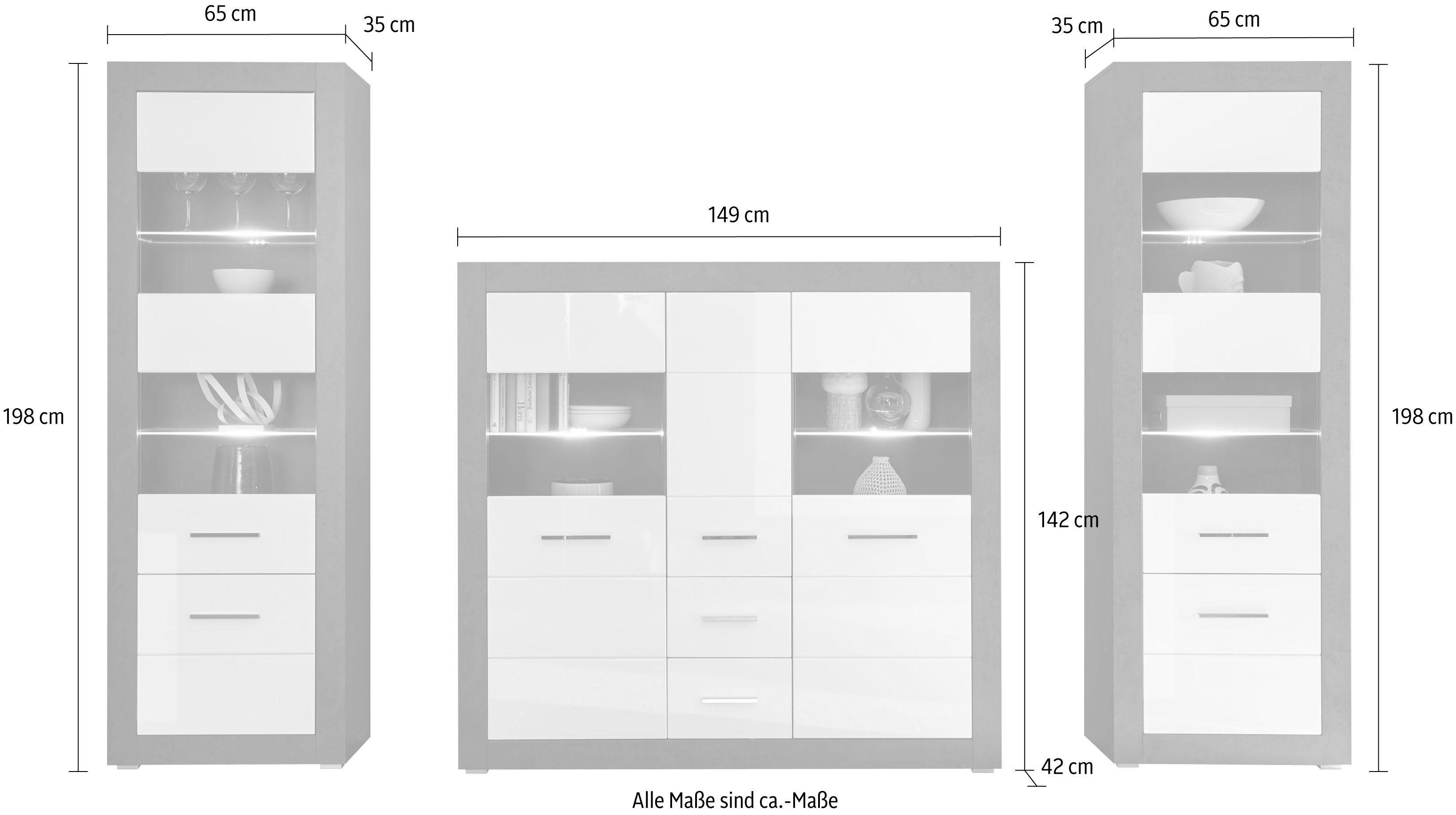 INOSIGN Wohnwand Etero, (Set, 3-St)