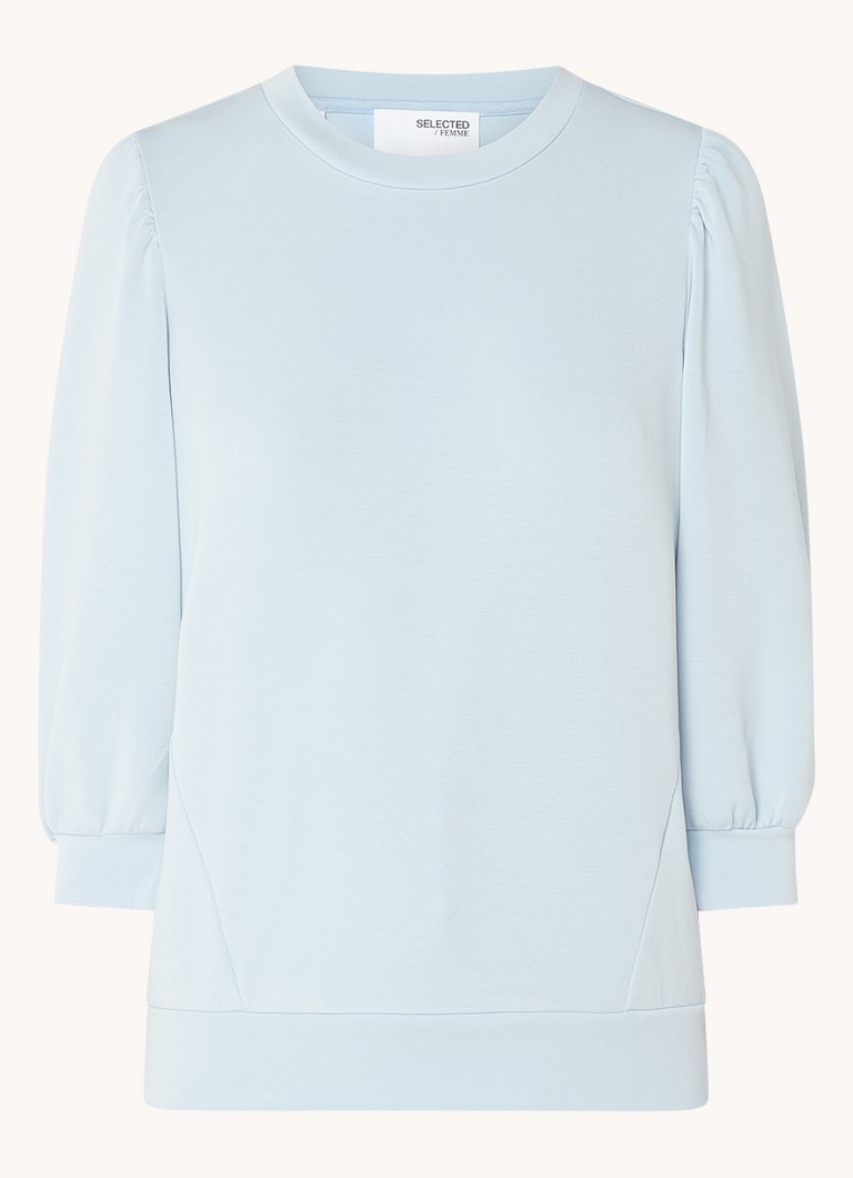 Selected Femme  Tenny top in lyocellblend met pofmouw