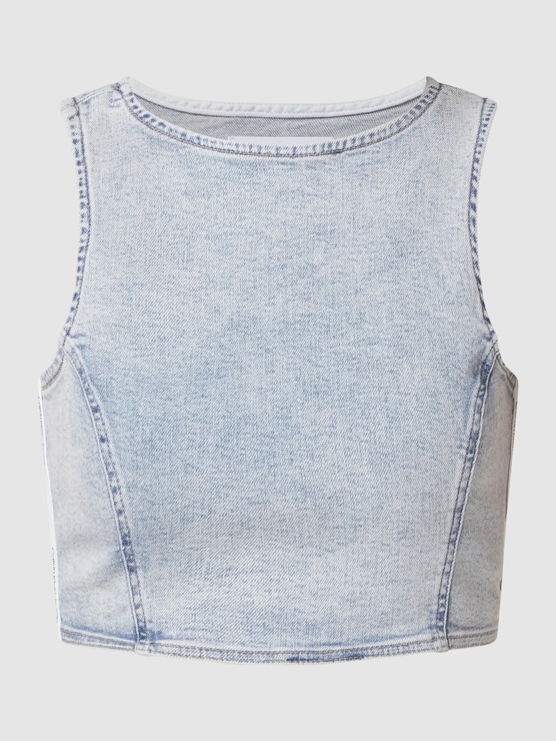 Crop Top aus Denim  in hellblau
