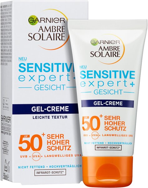 Garnier Ambre Solaire Sensitive expert+ Gesicht Gel-Creme LSF 50+ Sonnengel