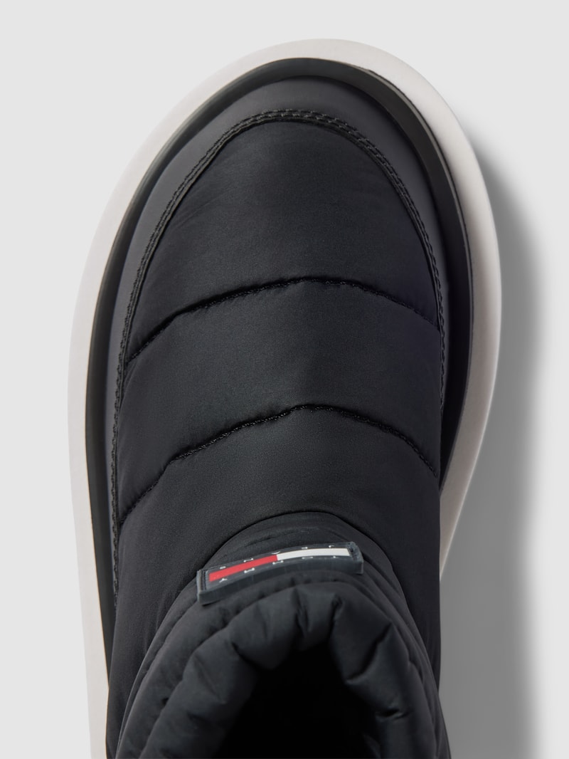 Stiefel mit Leder-Anteil in schwarz