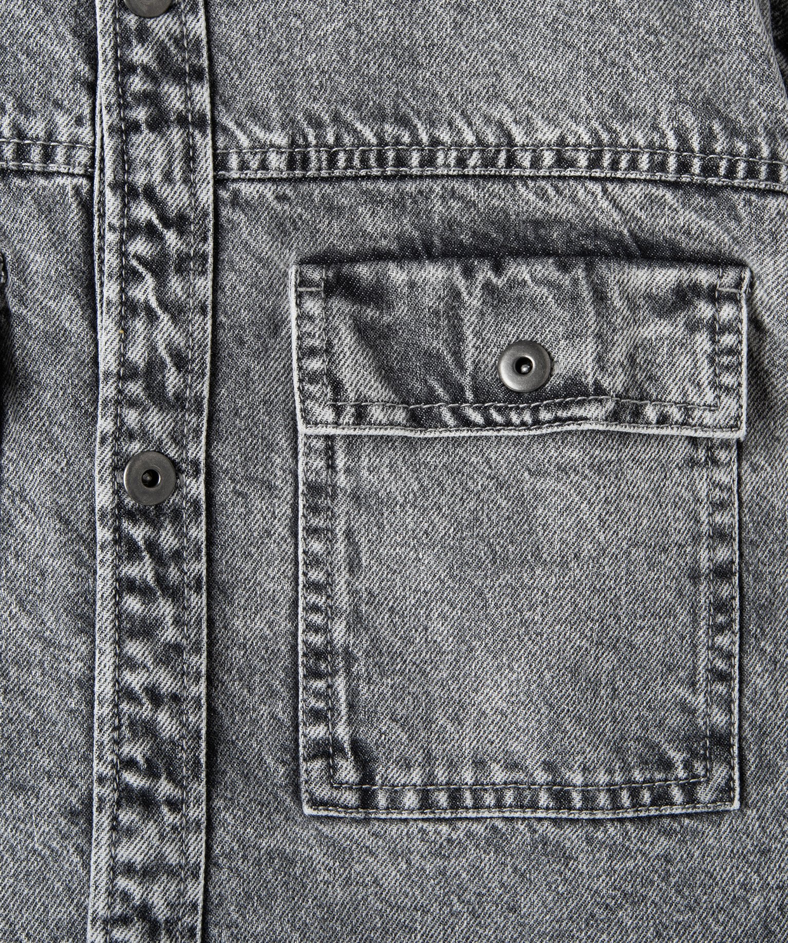 Veste en jean fille bas arrondi gris | GEMO