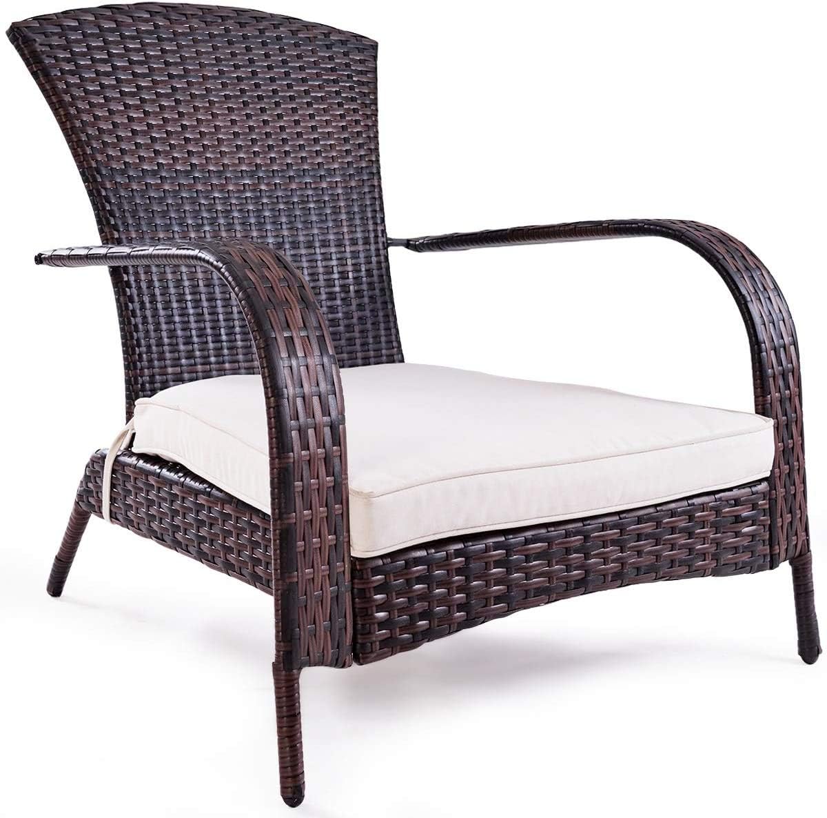 Costway COSTWAY Rattansessel mit Kissen