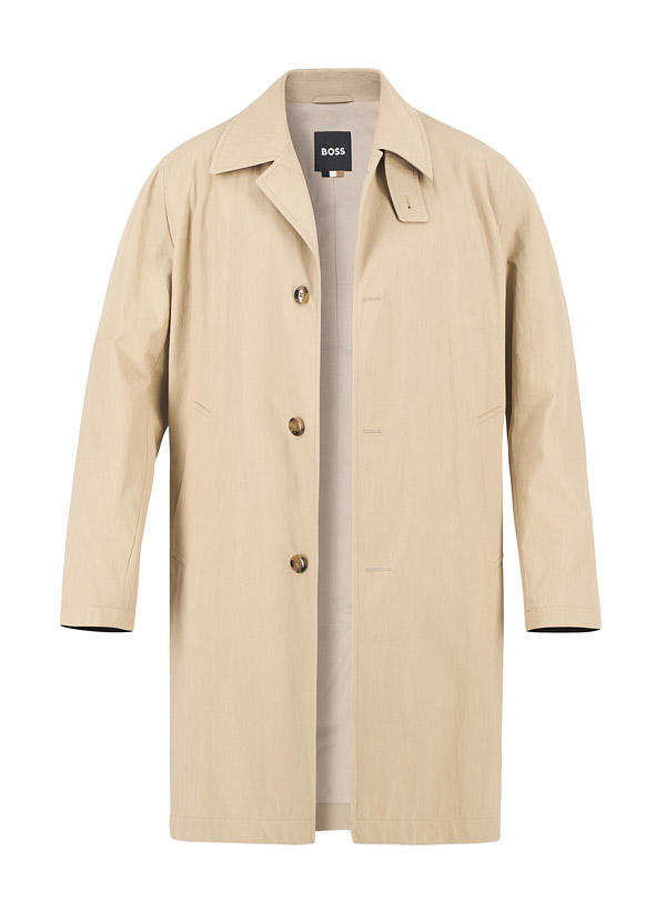 BOSS Black, Mantel Clark, Relaxed Fit, Baumwolle-Stretch, beige
