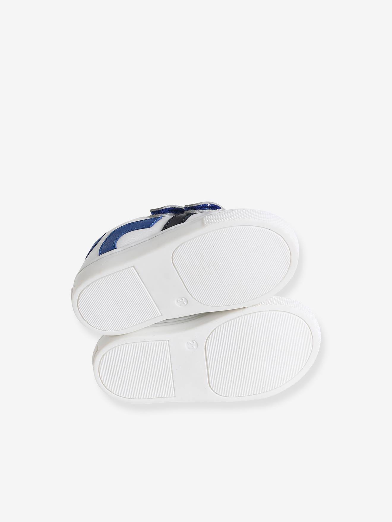 Baskets cuir scratchées bébé blanc