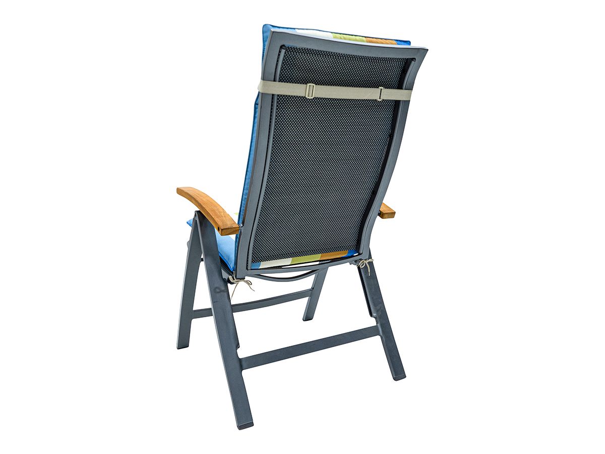 Madison Vivero Azur 120 x 50 Gartenstuhlkissen mit hoher Rückenlehne