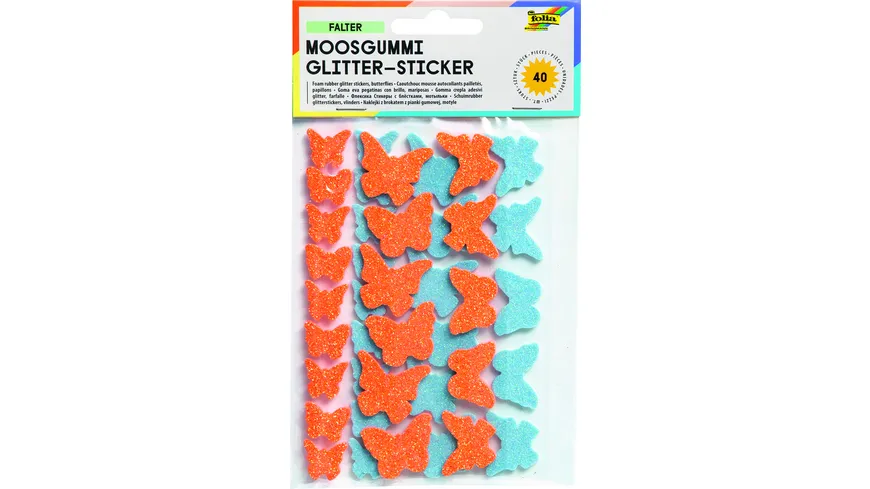 folia Moosgummi Glitter-Sticker Falter