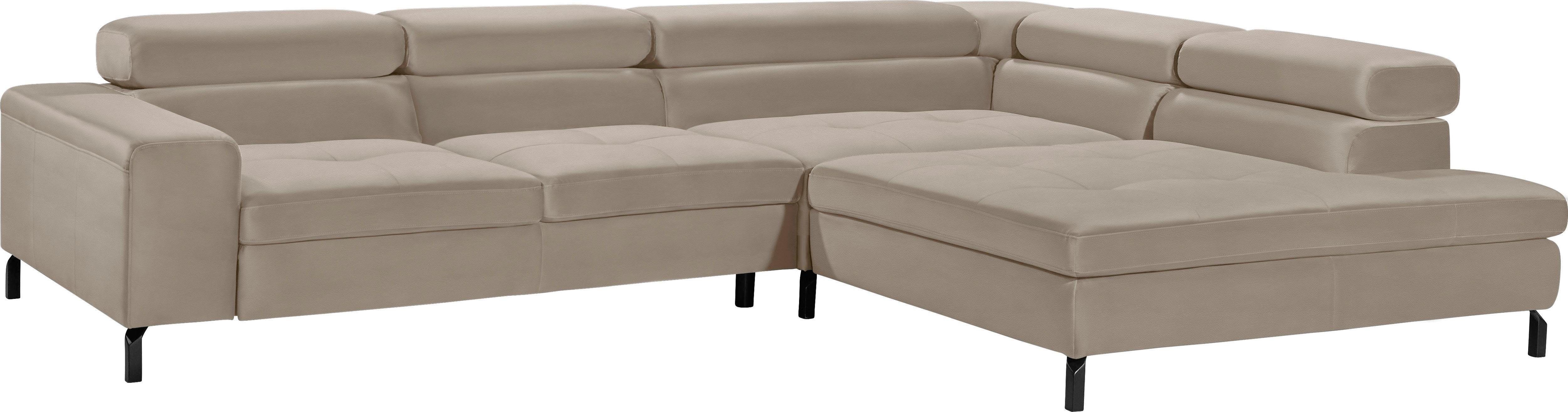 GALLERY M branded by Musterring Ecksofa Felicia Due, Wahlweise mit Sitzvorzug, inkl. Kopfteilverstellung, Sitzhöhe 43 cm