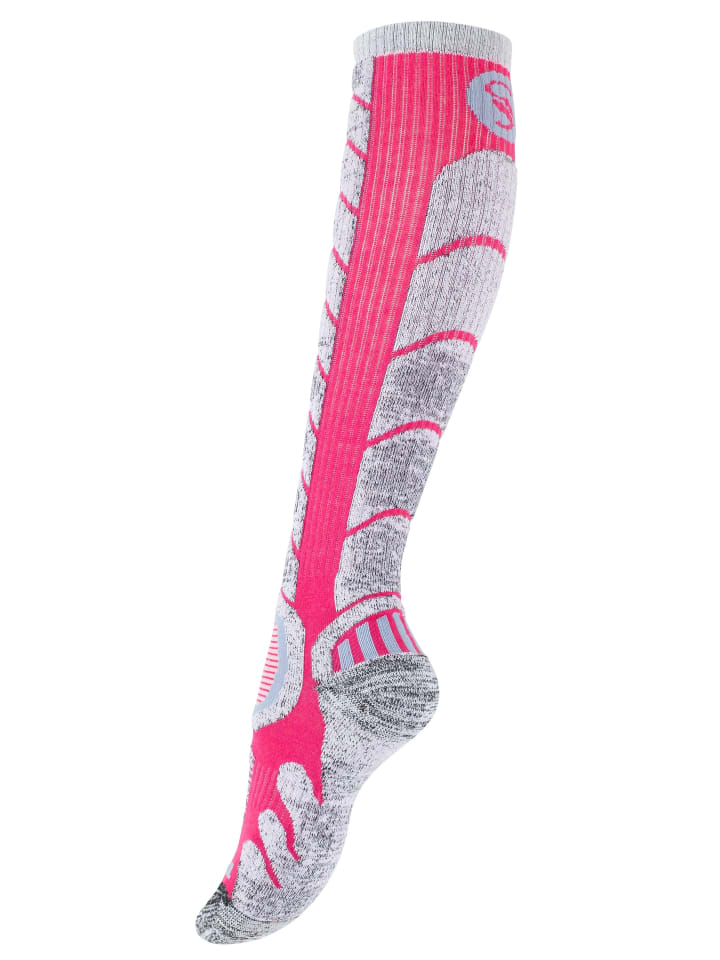Stark Soul® 2 Paar Damen Skistrümpfe / Skisocken mit Spezialpolsterung in Schwarz/Pink günstig kaufen