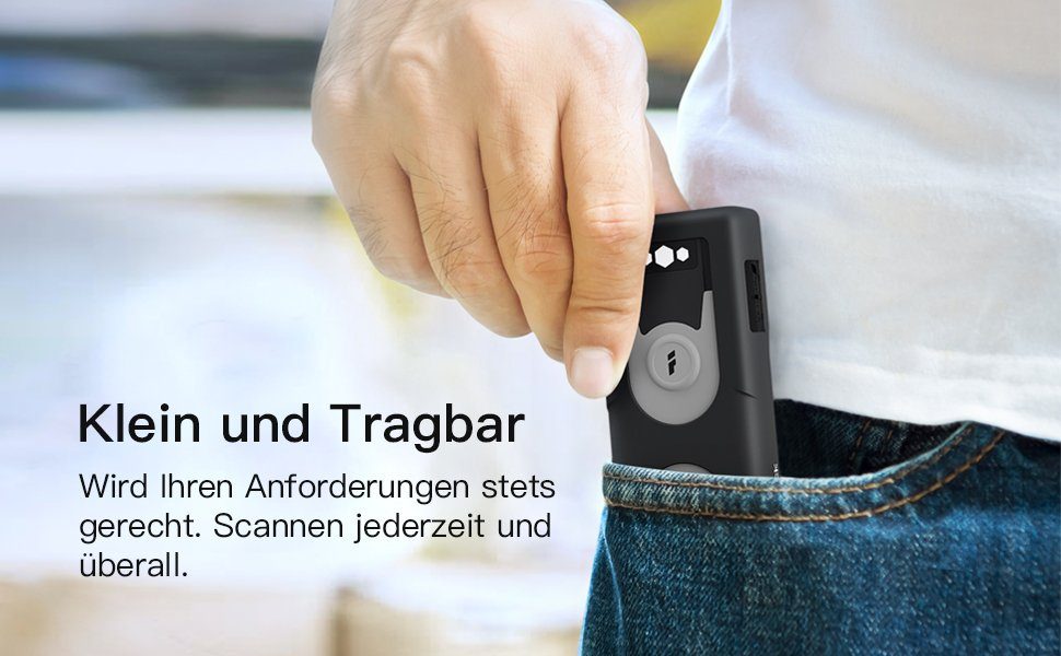 Inateck 1D CCD Bluetooth Scanner, liest Barcodes von Bildschirmen Handscanner, (Tragbar)