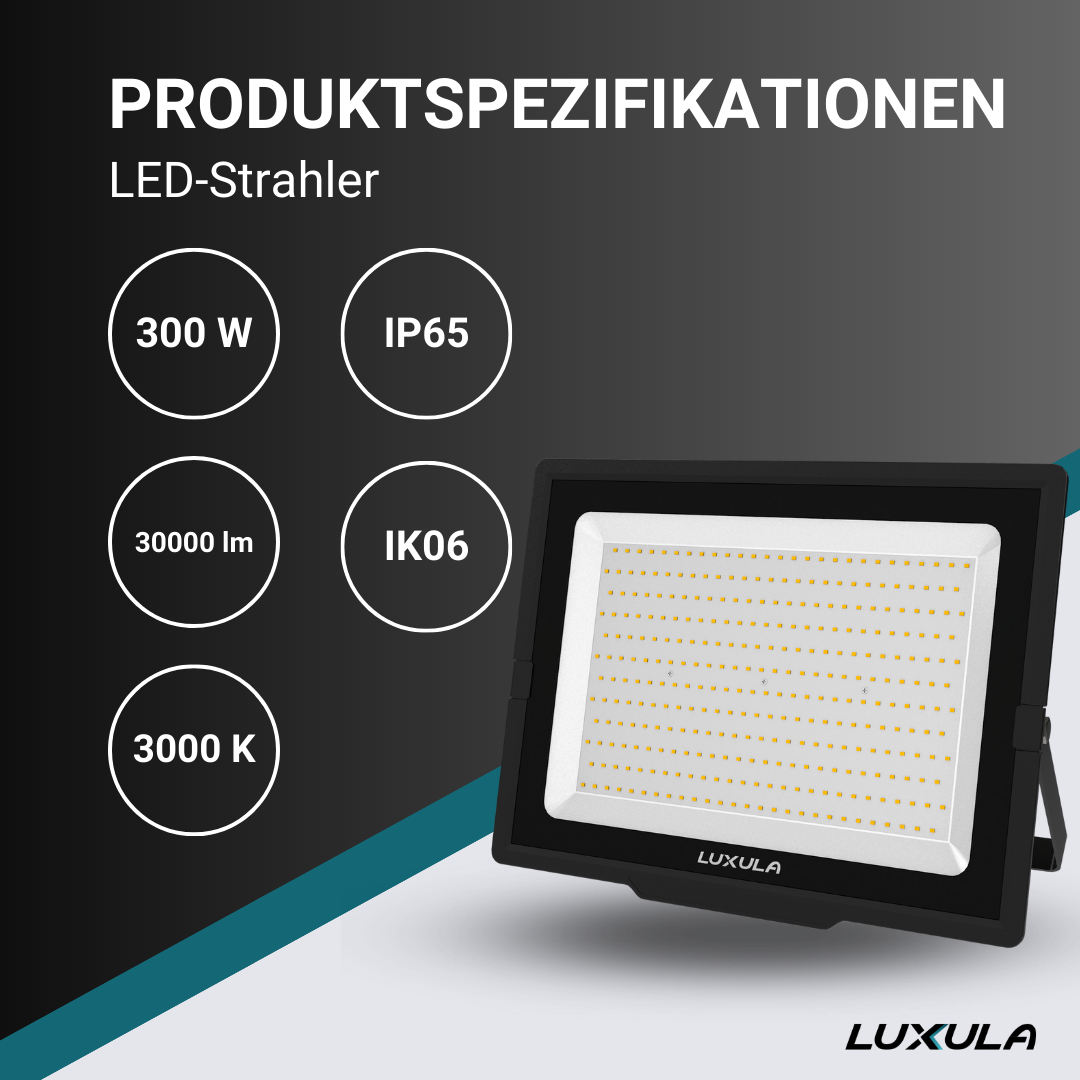 LUXULA LED-Fluter, 300 W, 3000 K