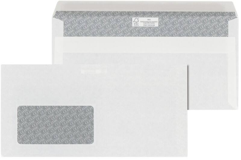 ÖKI Classic Briefumschläge Fenster: Links DL 220 (B) x 110 (H) mm Selbstklebend Weiß 80 g/m² 1000 Stück