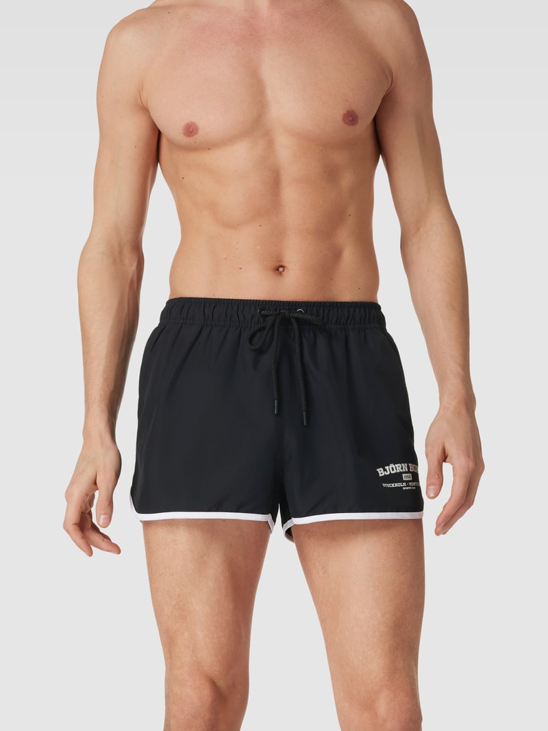 Badehose mit Tunnelzug Modell 'BORG RETRO' in schwarz