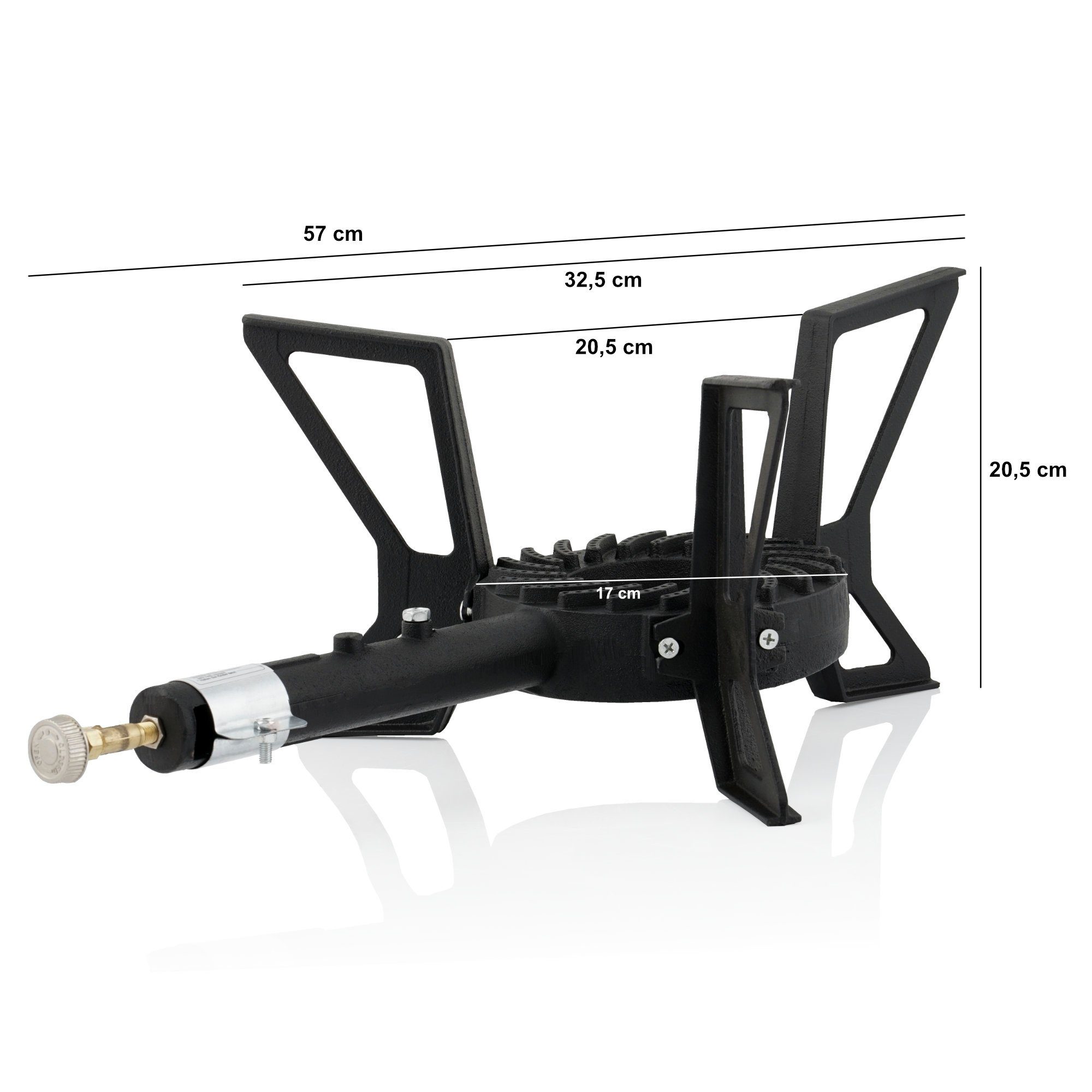 BBQ-Toro Gaskocher Gusseisen Gaskocher, 1-Ring-Gasbrenner 57 x 32,5 x 20,5 cm, 8kW