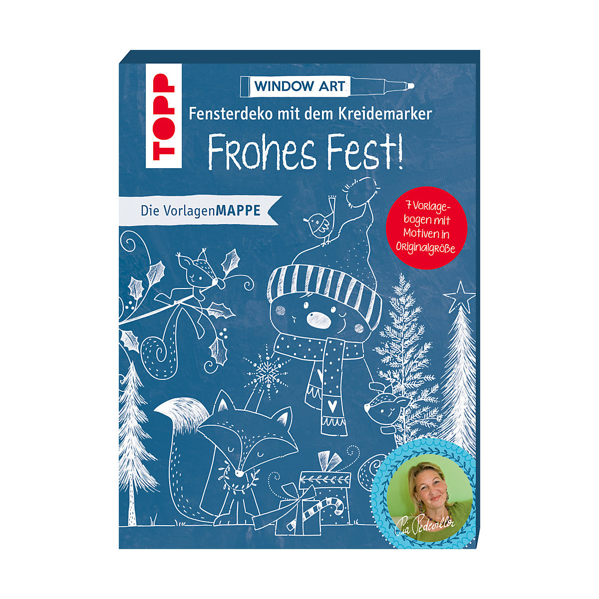 Vorlagenmappe Fensterdeko mit dem Kreidemarker - Frohes Fest!
