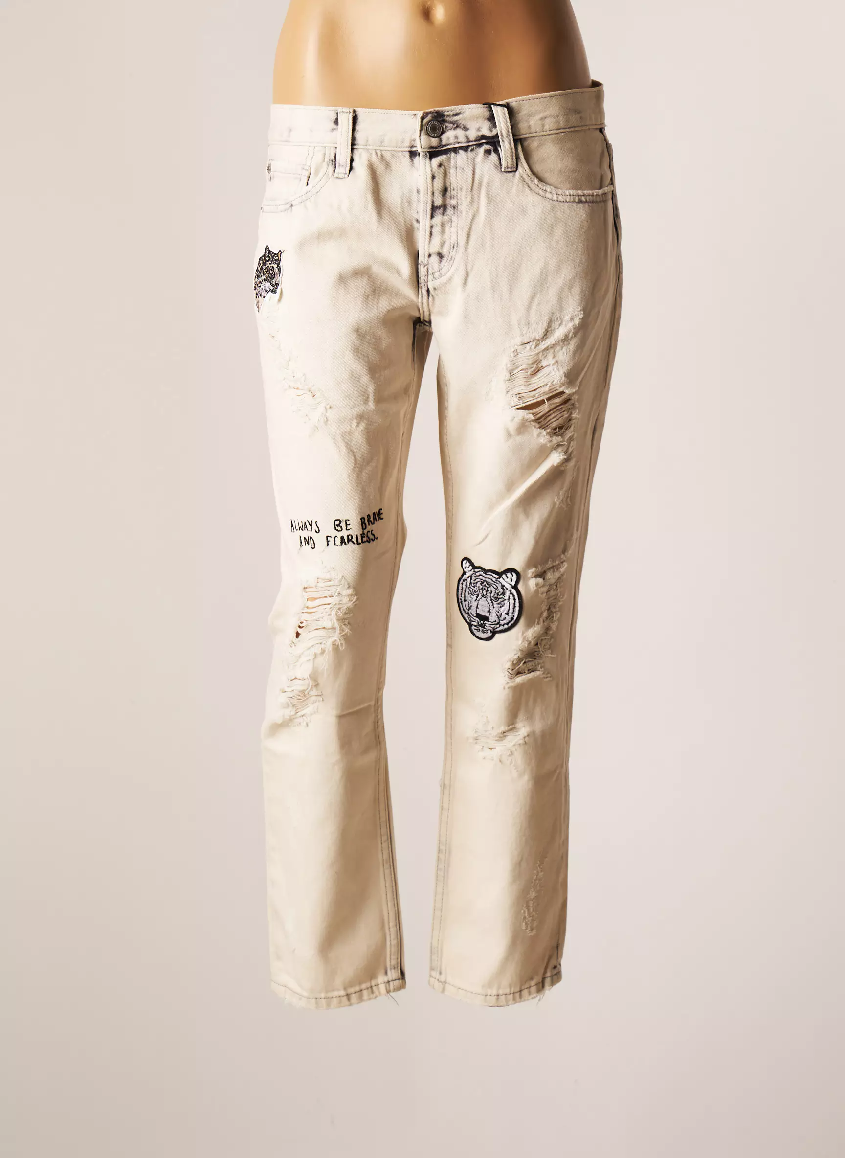 Tally Weijl Jeans Coupe Droite Femme couleur beige