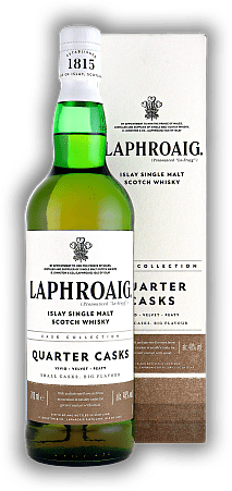 Laphroaig Quarter Cask Double Cask Matured Laphroaig Quarter Cask Double Cask Matured Wunderbar tief und komplex, rauchig und mit zarter Süße. 0,7	 Liter - Vol 48%