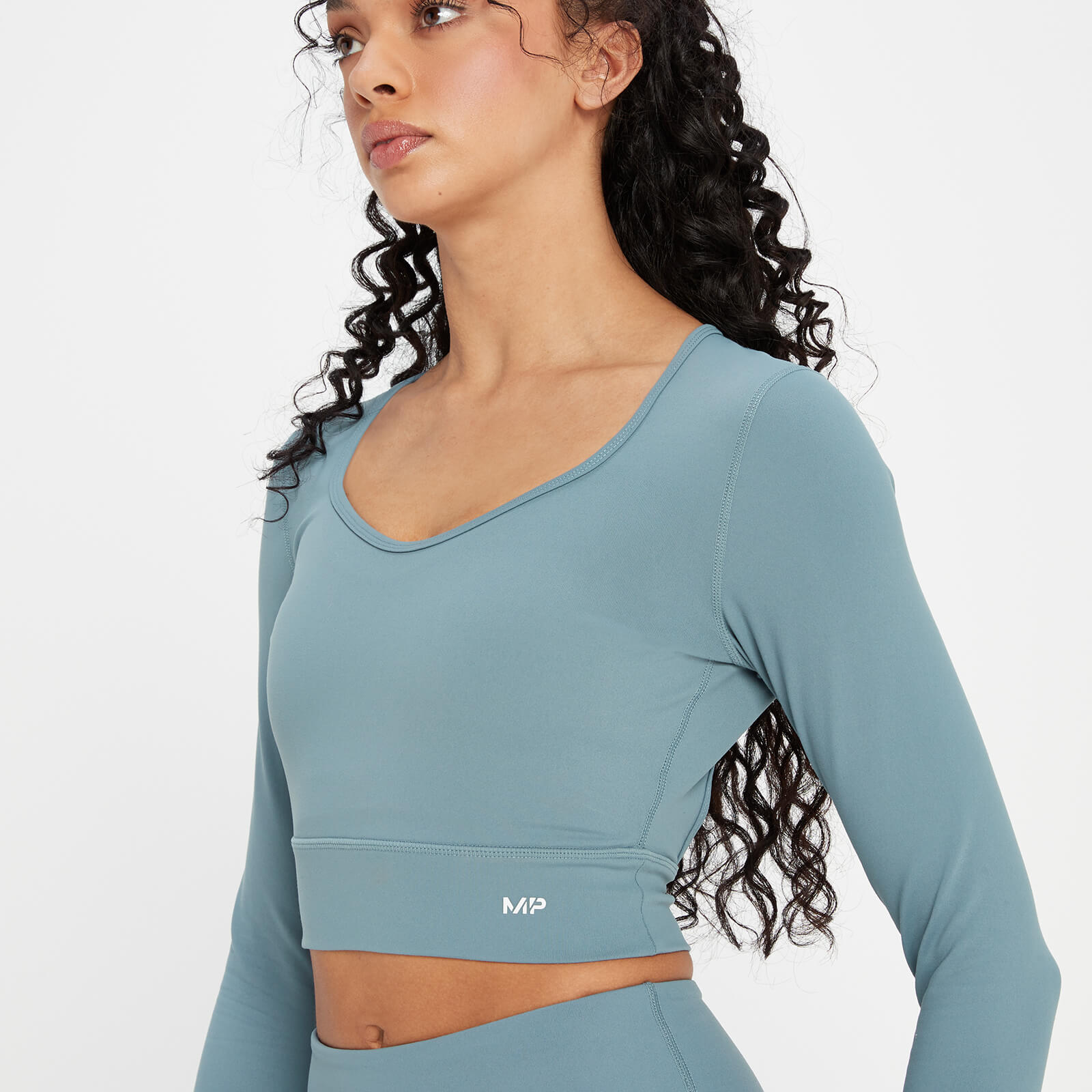 Crop top à dos ouvert MP Power pour femmes – Bleu galet