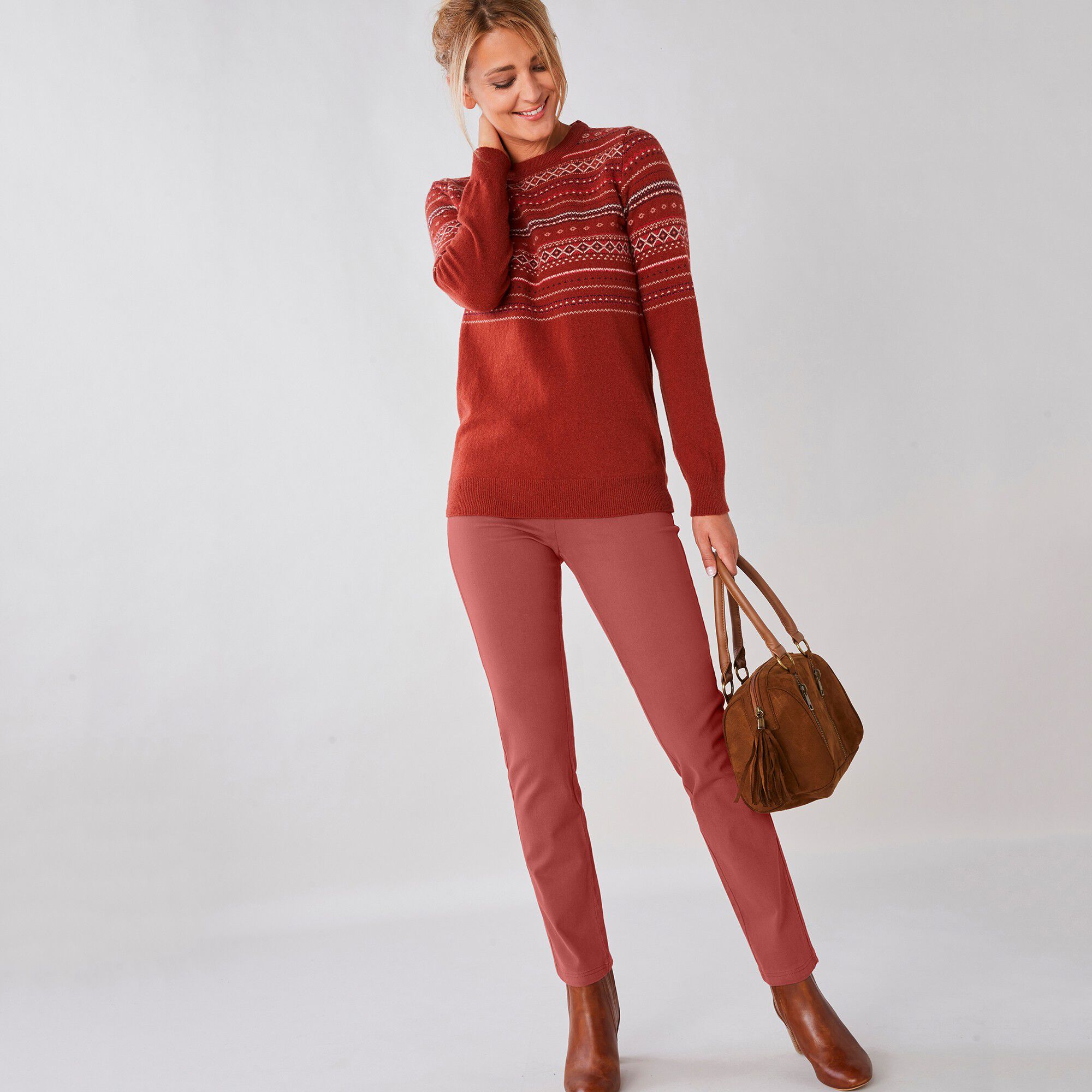 Pantalon sculptant effet ventre plat taille élastiquée