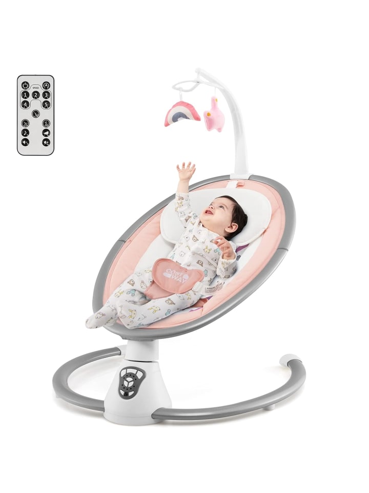 COSTWAY Babywippe Elektrisch bis 6 Monaten in Rosa günstig kaufen onesize