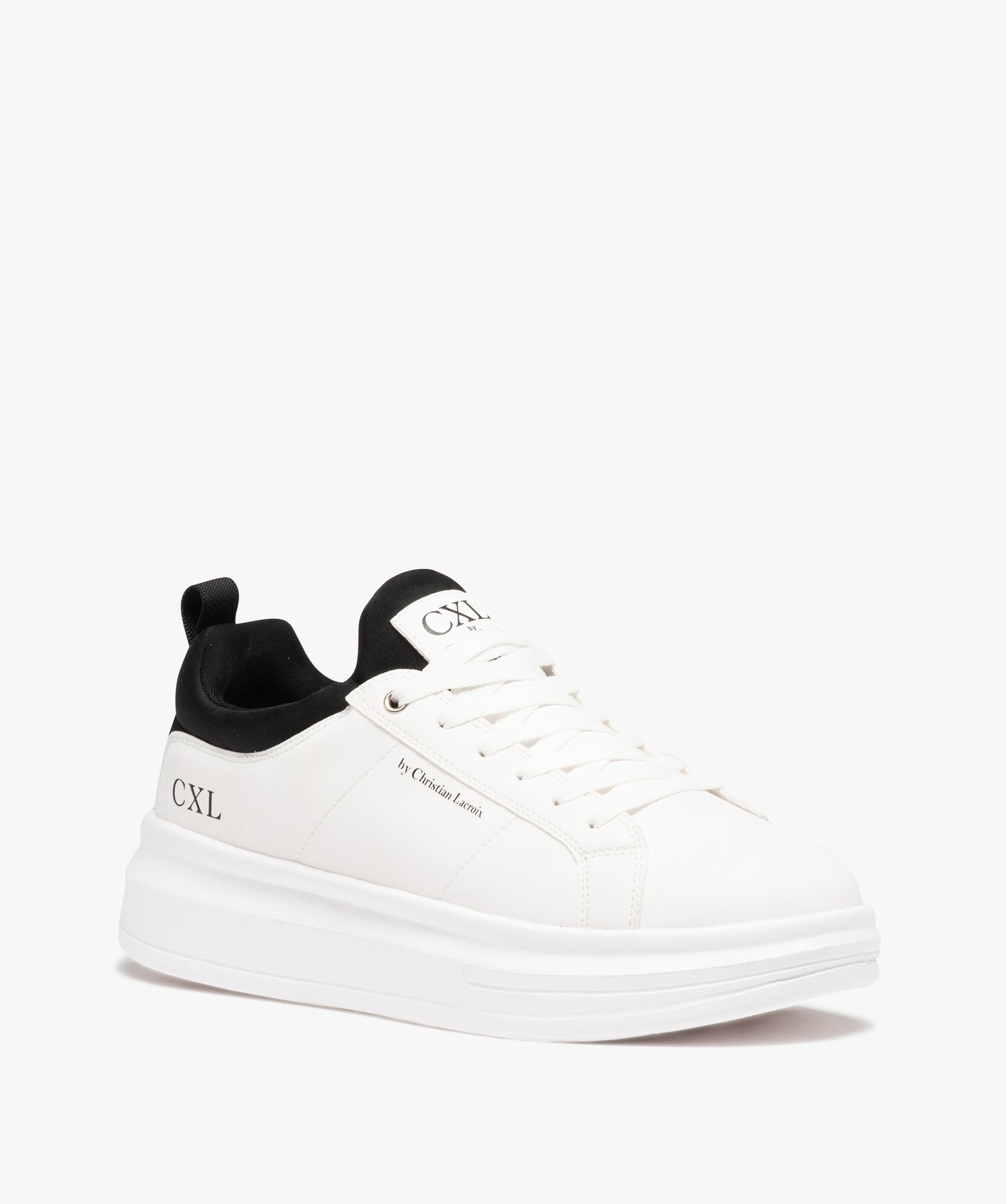 Baskets homme unies dessus satiné à semelle épaisse - CXL... blanc | GEMO