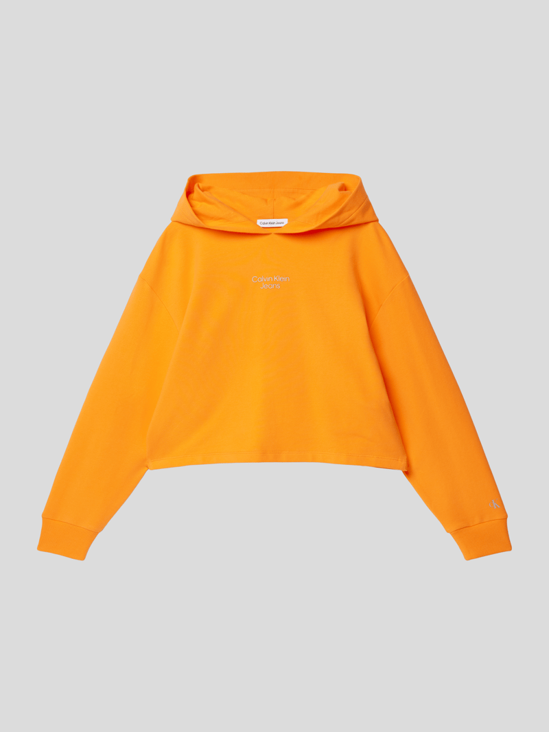 Hoodie mit Label-Detail in orange