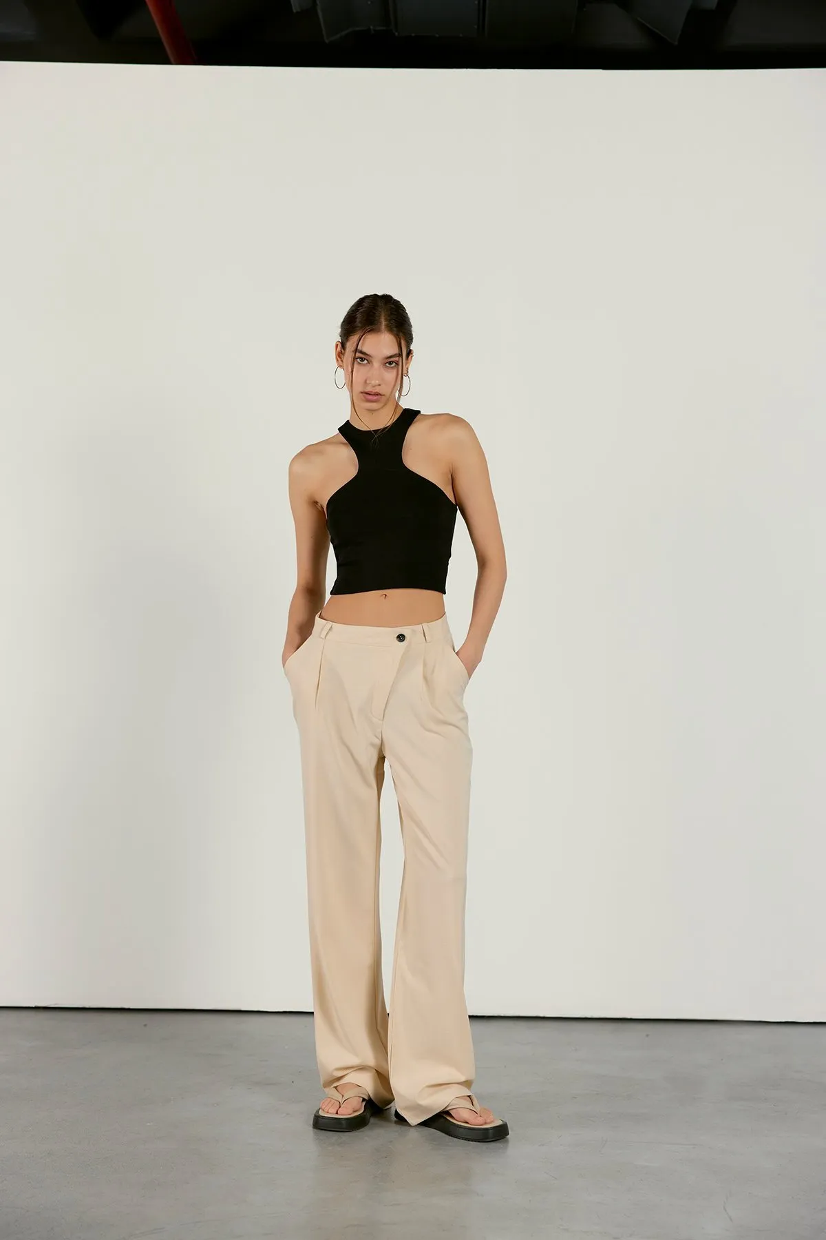 VATKALI  Cross-Palazzo-Hose Beige