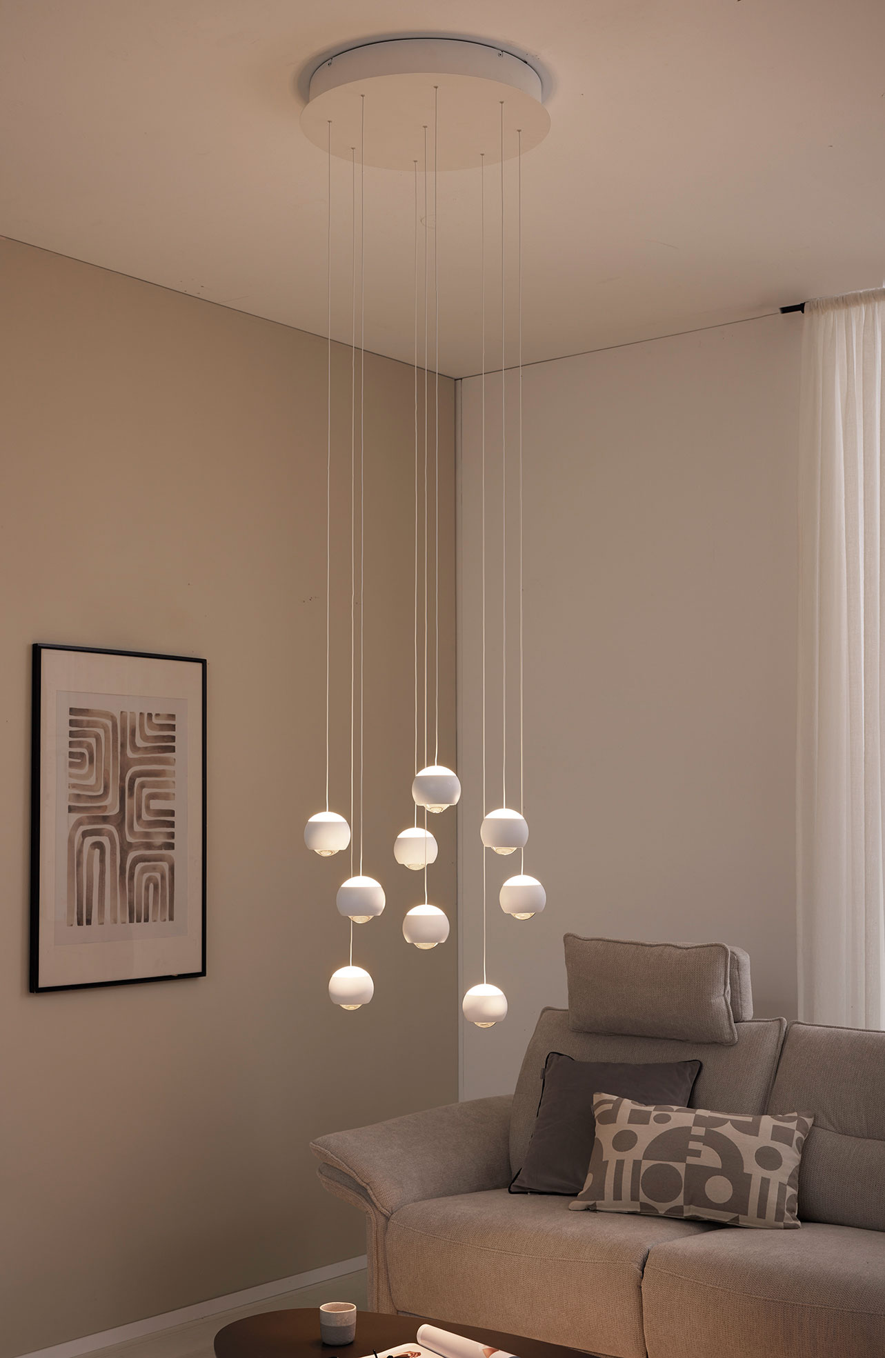 MusterringLED-Pendelleuchte 9flg