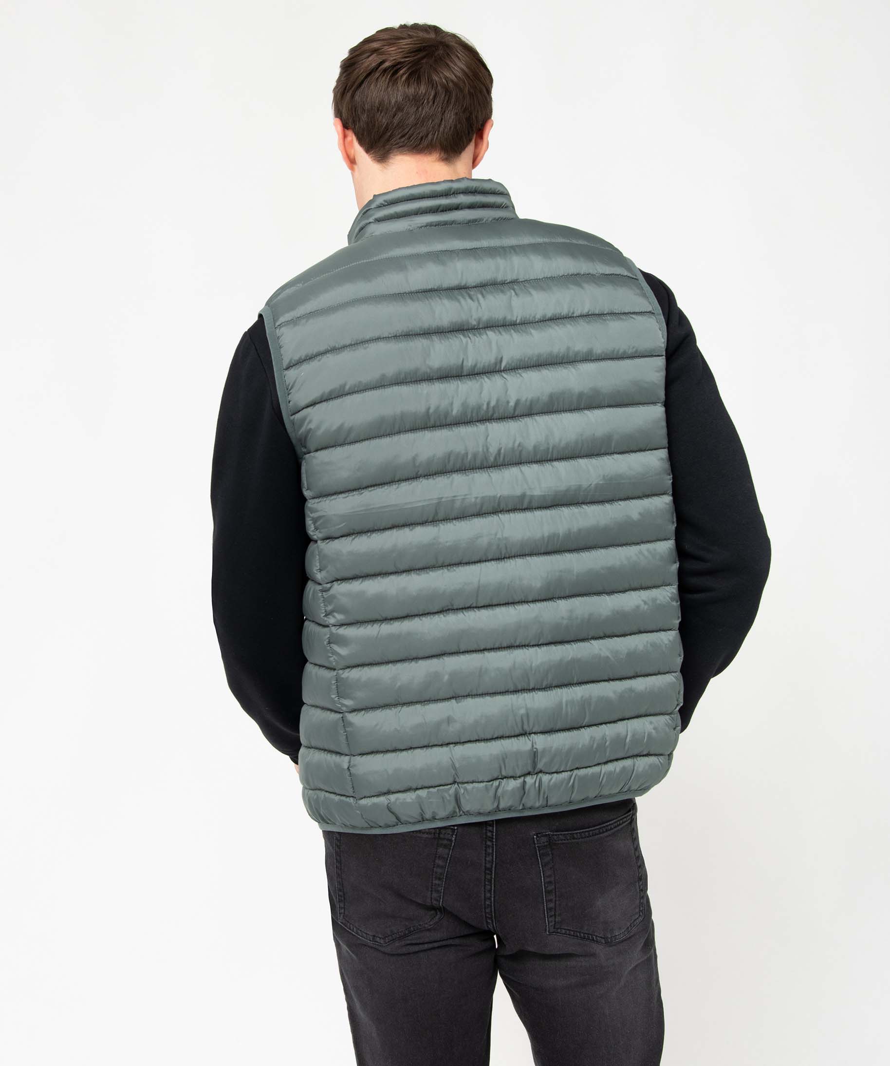 Blouson homme matelassé sans manches vert | GEMO
