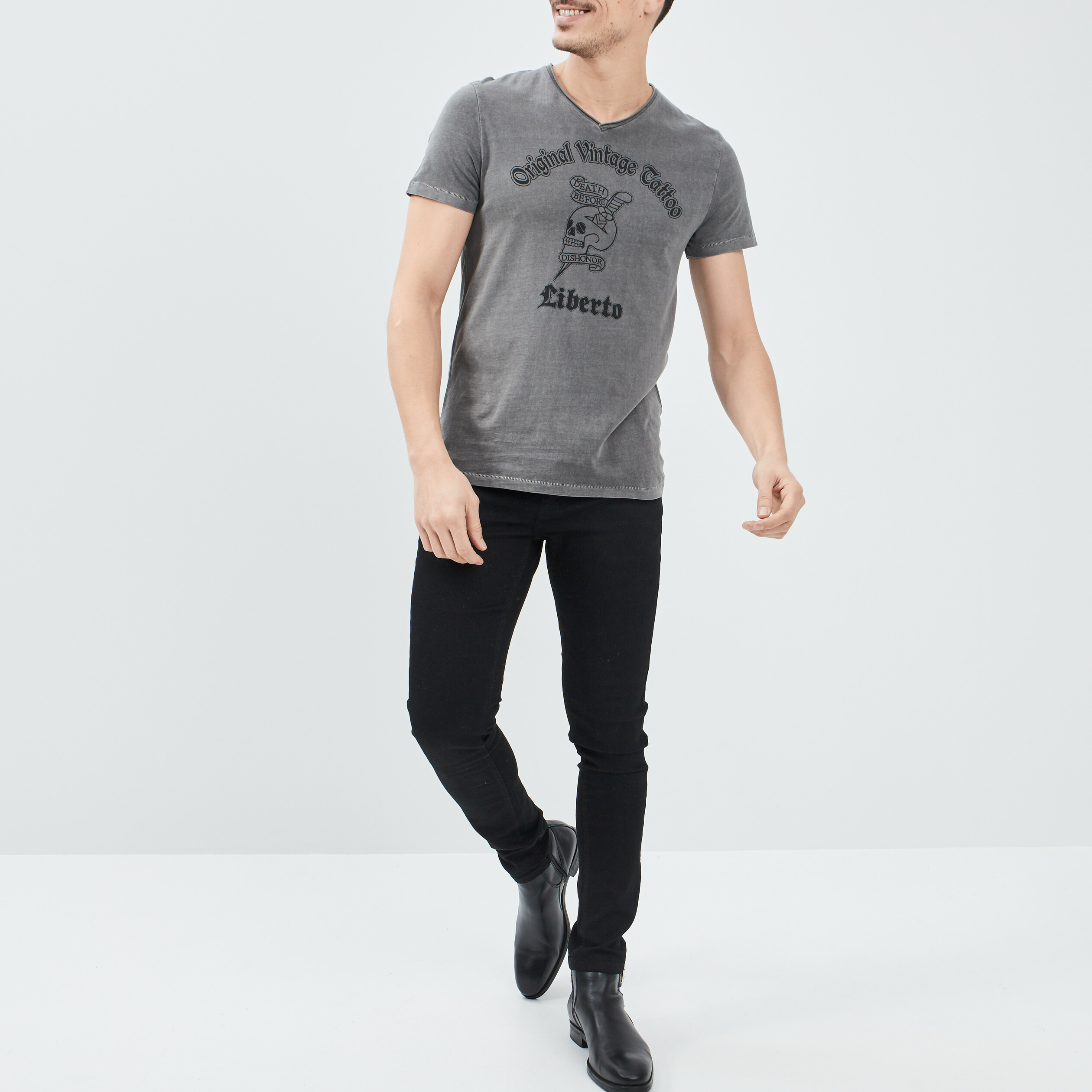 T-shirt Liberto gris foncé homme | La Halle