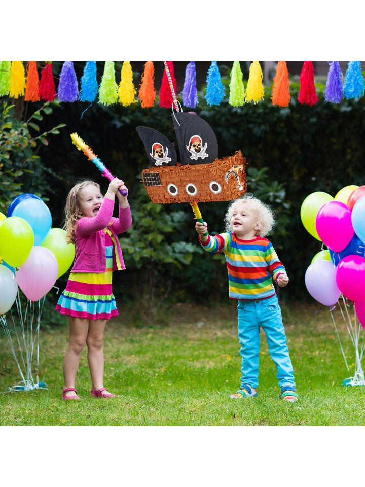 relaxdays Pinata Piratenschiff in Bunt günstig kaufen onesize