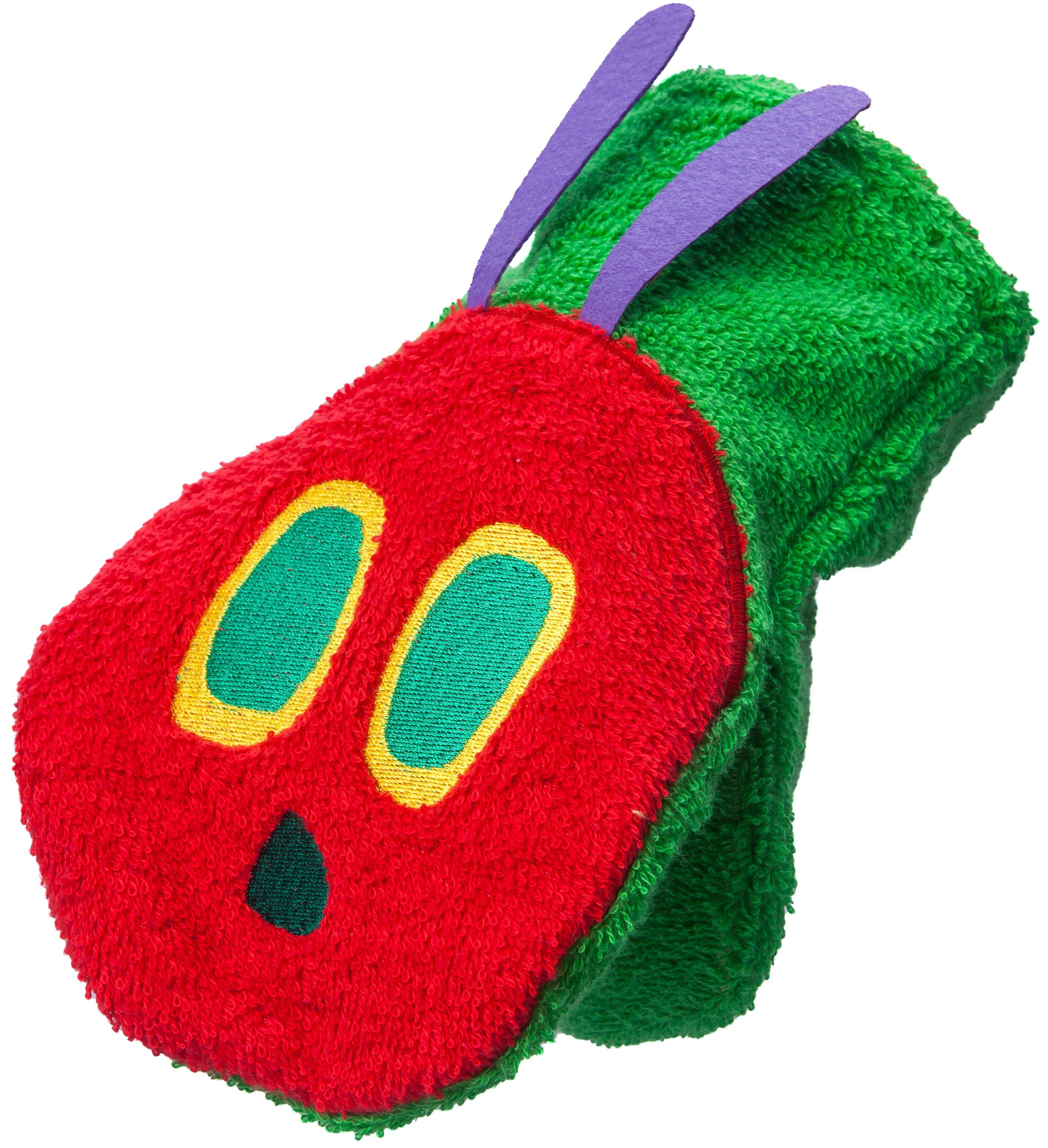 Smithy Waschlappen Waschhandschuh Raupe Nimmersatt (1-tlg), Applikation