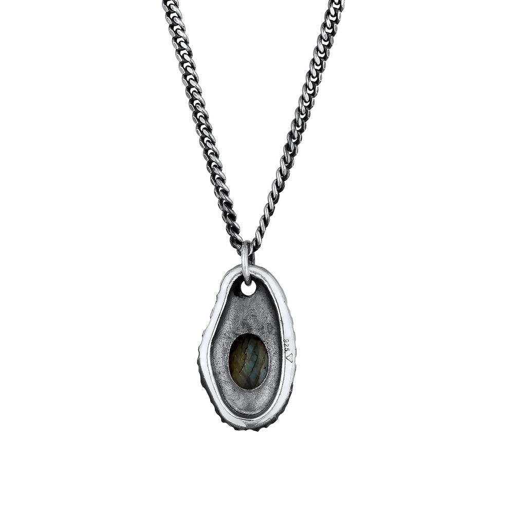 KUZZOI KUZZOI Collier Pendentif pour homme Intemporel avec pierre précieuse Labradorite  collier